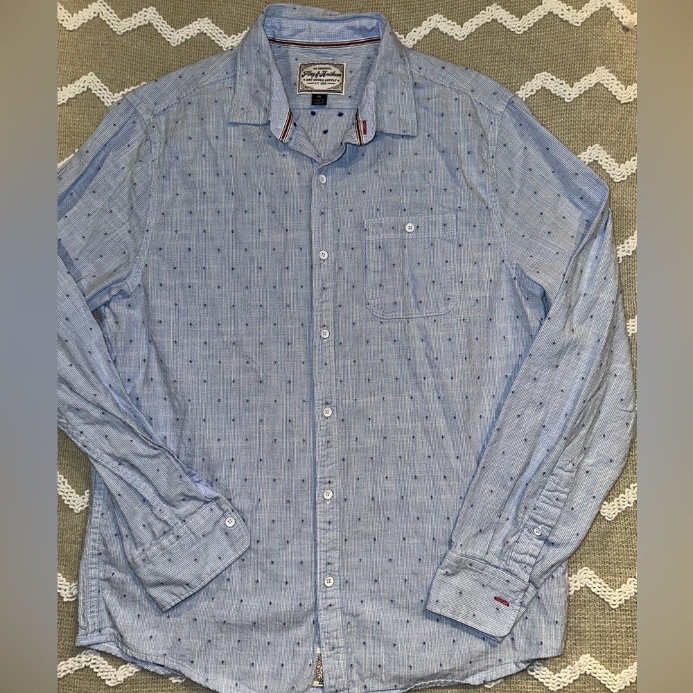 Flag‎ & Anthem Men's Blue Button-Up Shirt